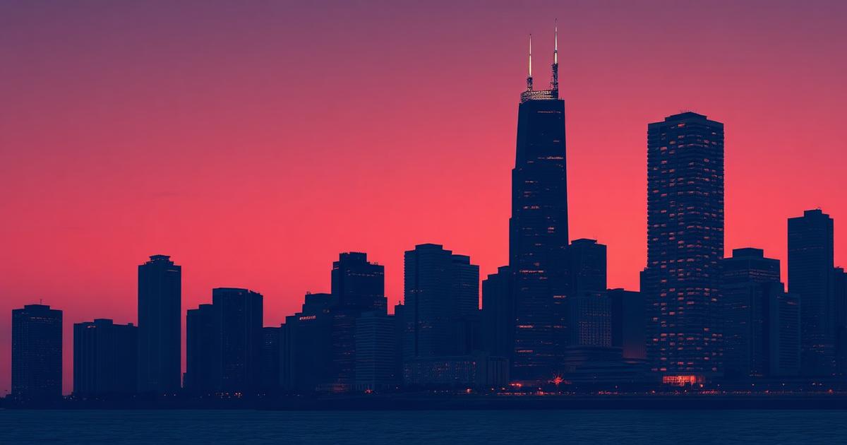 Chicago skyline at dusk representing the citywide rental market